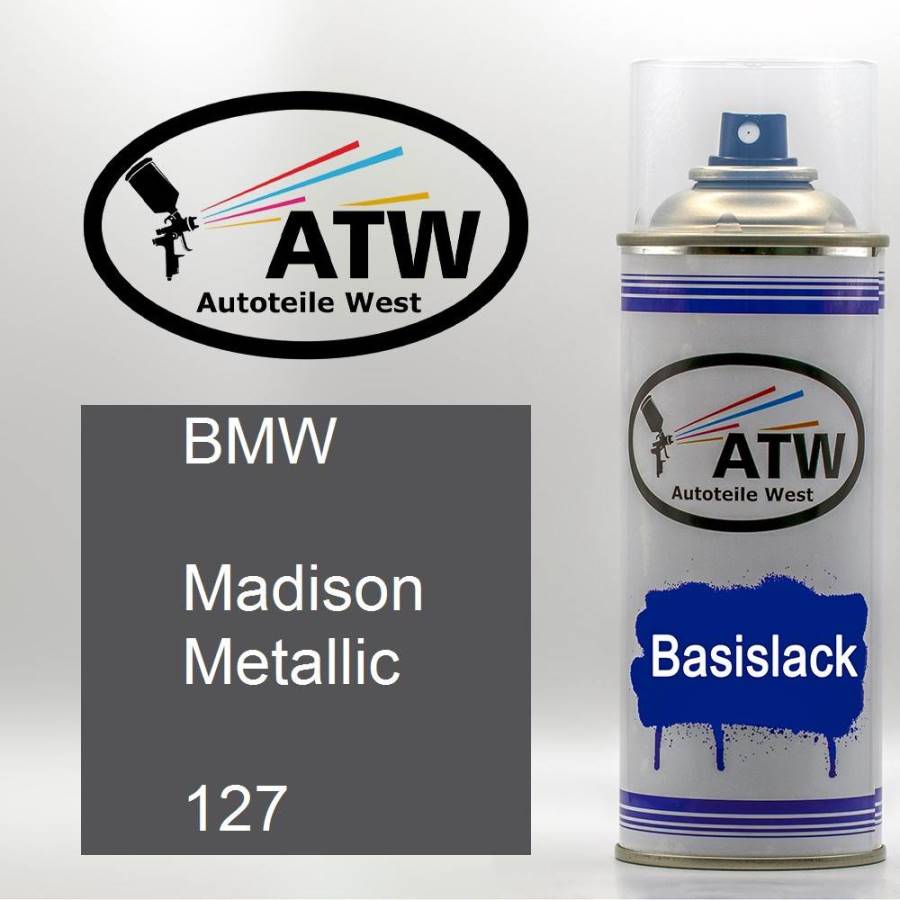 BMW, Madison Metallic, 127: 400ml Sprühdose, von ATW Autoteile West.